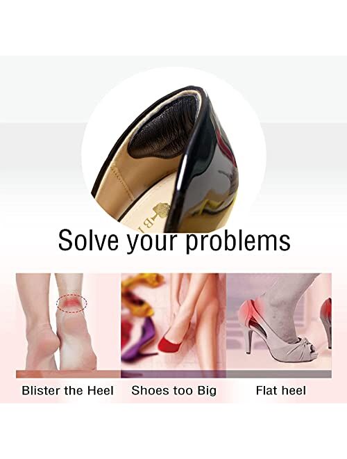 Riootlnm Sheepskin Leather Back Heel Protectors Prevent Foot Blister,Heel Grips Liner Inserts for Men Women, Back of Heel Cushions Pads for Shoe Too Big,Filler Make Shoe 