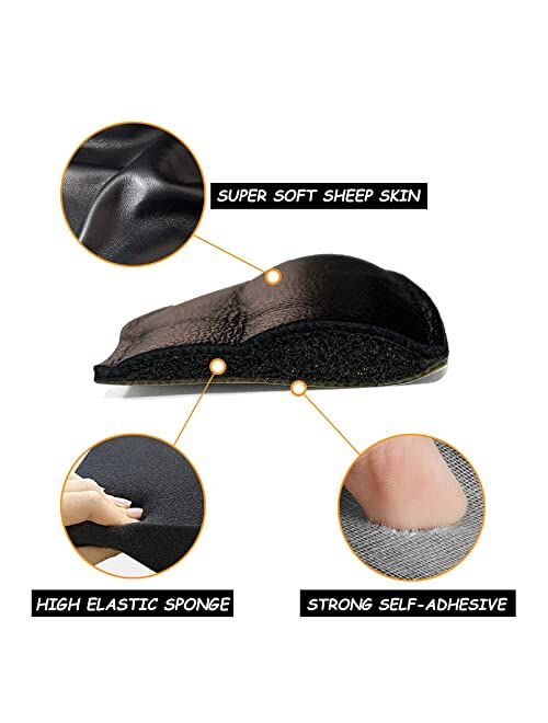 Riootlnm Sheepskin Leather Back Heel Protectors Prevent Foot Blister,Heel Grips Liner Inserts for Men Women, Back of Heel Cushions Pads for Shoe Too Big,Filler Make Shoe 