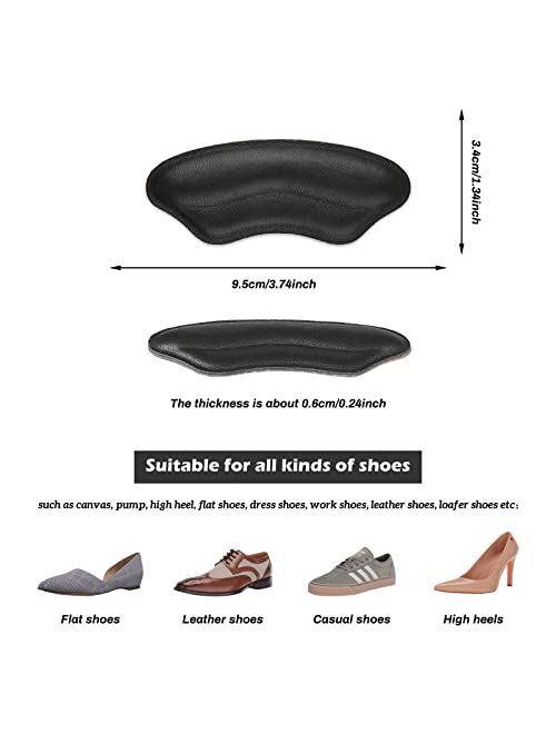 Riootlnm Sheepskin Leather Back Heel Protectors Prevent Foot Blister,Heel Grips Liner Inserts for Men Women, Back of Heel Cushions Pads for Shoe Too Big,Filler Make Shoe 