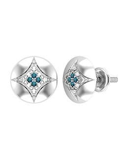 Collection Round Gemstone Ladies Rounded Kite Shape Fashion Stud Earrings, Available in Various Gemstones & Metal in 10K/14K/18K Gold & 925 Sterling Silver