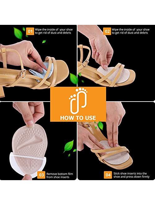 Succure 2 Pair Metatarsal Pads for Women & Men's - Ball of Foot Cushions for Women High Heel - Helps with Pain Instantly - 0.12in Thick Mortons Neuroma Inserts - Soft Foo