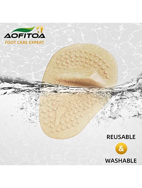 AOFITOA Metatarsal Pads, Ball of Foot Cushions for Women (4 Pairs High Heel Inserts) Reusable Soft Gel Forefoot Pads for High Heel, One Size Fits Shoe Inserts for Women A