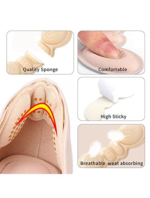 EIRMAT 3Pairs Anti-Slip Heel Grips Liner Cushions Inserts for Women Men,Heel Pads for Shoes Too Big Men Women,Prevent Rubbing Blisters Heel Slipping,Improved Shoe Fit and