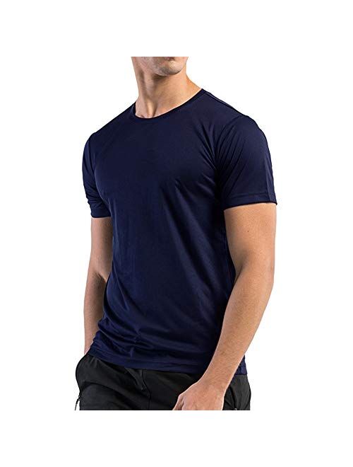 simcotic Big and Tall Dry Fit Athletic Shirts for Men Short Sleeve Mens Workout Shirts Moisture Wicking T-Shirt