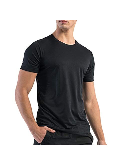 simcotic Big and Tall Dry Fit Athletic Shirts for Men Short Sleeve Mens Workout Shirts Moisture Wicking T-Shirt