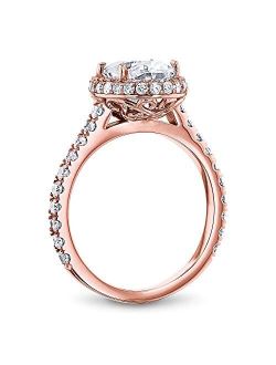 Oval Moissanite Drop Halo Ring