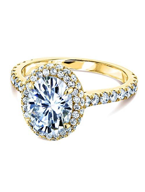 Kobelli Oval Moissanite Drop Halo Ring