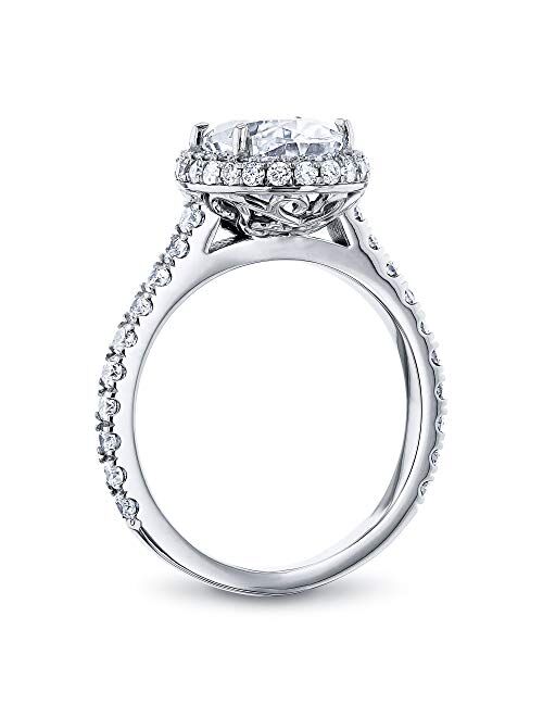 Kobelli Oval Moissanite Drop Halo Ring