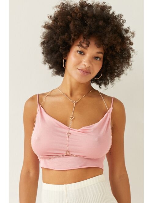 Urban Outfitters Rhinestone Heart Body Chain