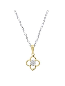 Collection 0.07 Carat (ctw) Round White Diamond Ladies Flower Shape pendant, Available in 10K/14K/18K Gold & 925 Sterling Silver