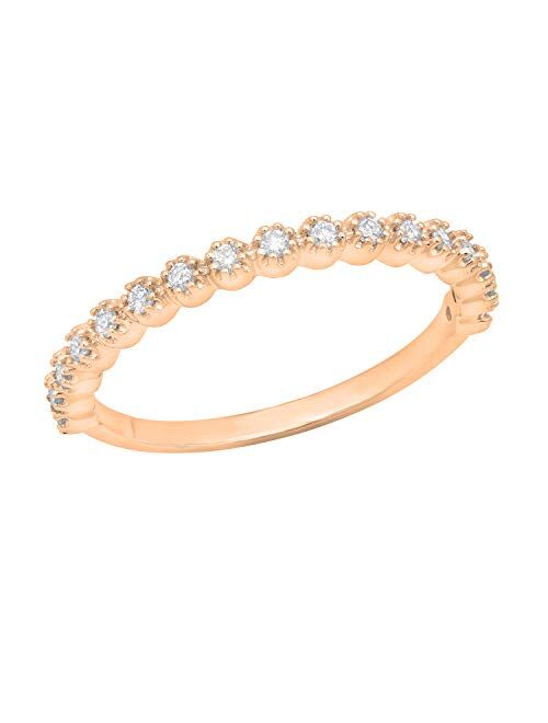 Dazzlingrock Collection Round Gemstone Ladies Anniversary Wedding Stackable Band, Available in Various Gemstone & Diamond with 10K/14K/18K Gold & 925 Sterling Silver