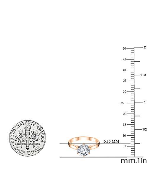 Dazzlingrock Collection IGI Certified 0.81 Carat (ctw) Round White Diamond Engagement Solitaire Ring 3/4 CT, 18K Rose Gold, Size 4