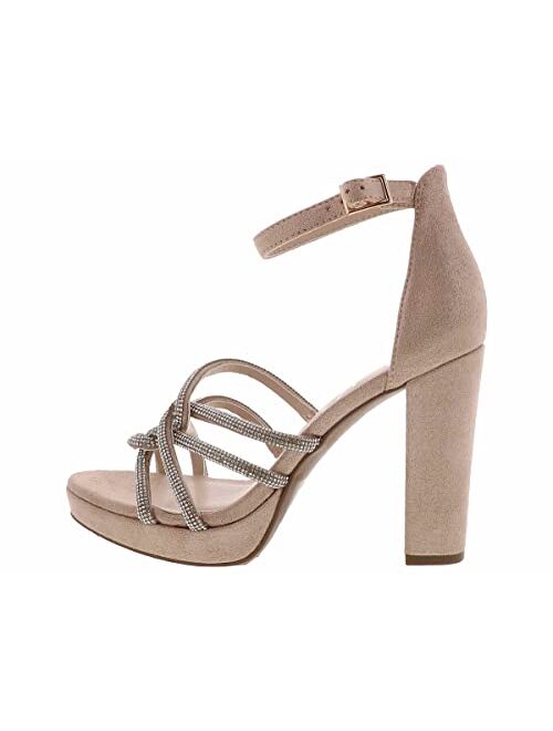 Sugar Women's Noelle Low Two Piece Block Heel Dress Shoe Ladies Ankle Strap Pump Sandal