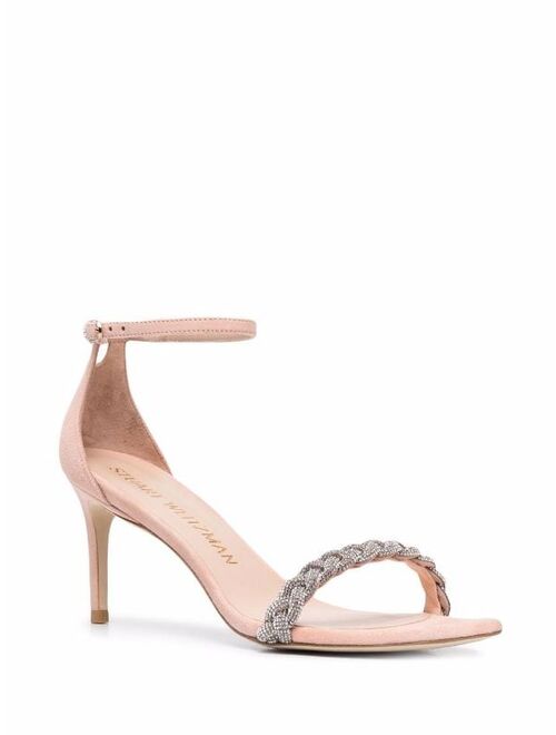 Stuart Weitzman Nudistcurve 75mm braided-strap sandals