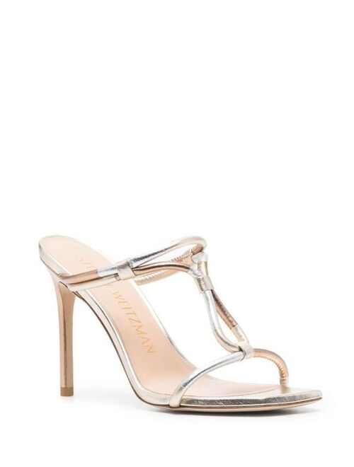 Stuart Weitzman Woven Knot metallic 100mm sandals