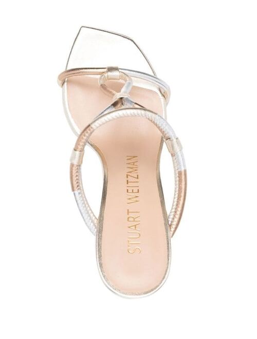 Stuart Weitzman Woven Knot metallic 100mm sandals