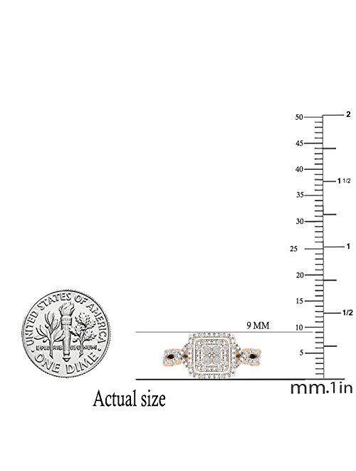 Dazzlingrock Collection 0.10 Carat (ctw) Round White Diamond Ladies Bridal Square Twist Shank Engagement Ring 1/10 CT, Available in Metal 10K/14K/18K Gold & 925 Sterling 
