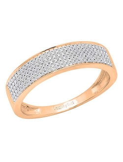 Collection 0.35 ctw Round Blue or White Diamond Wedding Band for Men, Available in 10K/14K/18 Gold