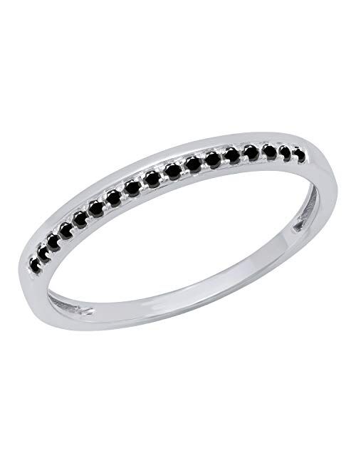 Dazzlingrock Collection 0.11 Carat (ctw) Round Diamond Ladies Bridal Wedding Anniversary Band, Available in 10K/14K/18K Gold & 925 Sterling Silver