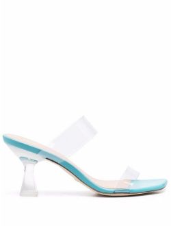 strappy clear mules