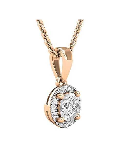 Dazzlingrock Collection 0.30 Carat (ctw) Round Lab Grown White Diamond Ladies Halo Pendant 1/3 CT, Available in Metal 10K/14K/18K Gold & 925 Sterling Silver