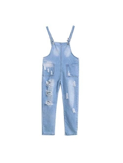 Swotgdoby Boys' Denim Bib Overall Toddler Unisex Casual Blue Thin Washed Denim Overall Pants