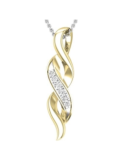 Collection Round Lab Grown White Diamond Classic Twist Pendant for Her (0.09 ctw, Color H-I, Clarity SI2) | Available in 10K/14K/18K Gold