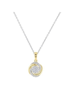 Collection Round Lab Grown White Diamond Twisted & Swirl Circle Pendant for Women 1/4 CT (0.29 ctw, Color H-I, Clarity SI2), Available in 10K/14K/18K Gold