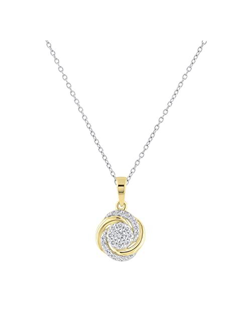 Dazzlingrock Collection Round Lab Grown White Diamond Twisted & Swirl Circle Pendant for Women 1/4 CT (0.29 ctw, Color H-I, Clarity SI2), Available in 10K/14K/18K Gold