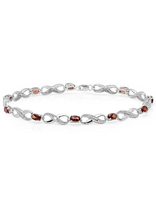 Dazzlingrock Collection Ladies Infinity Link Tennis Bracelet, Sterling Silver