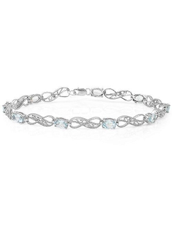 Collection Ladies Infinity Link Tennis Bracelet, Sterling Silver