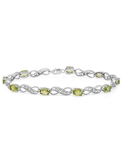 Collection Ladies Infinity Link Tennis Bracelet, Sterling Silver