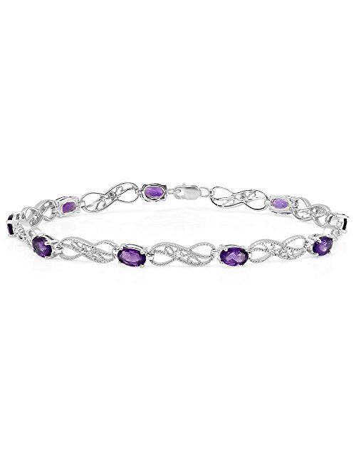 Dazzlingrock Collection Ladies Infinity Link Tennis Bracelet, Sterling Silver