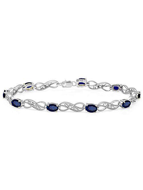 Dazzlingrock Collection Ladies Infinity Link Tennis Bracelet, Sterling Silver