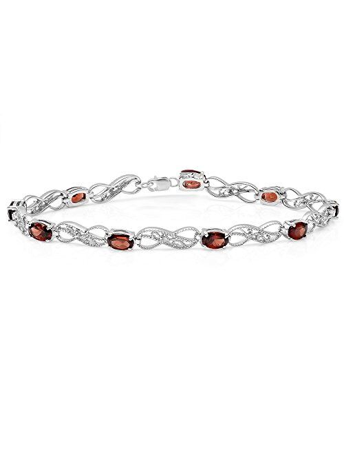 Dazzlingrock Collection Ladies Infinity Link Tennis Bracelet, Sterling Silver