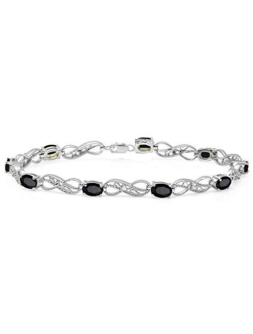 Dazzlingrock Collection Ladies Infinity Link Tennis Bracelet, Sterling Silver