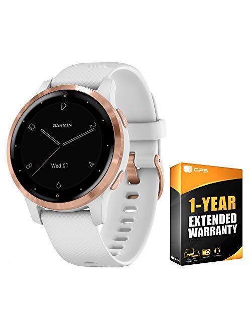 Garmin Vivoactive 4S GPS Smartwatch with Music & Fitness Activity Tracker & Health Monitor Apps (Dust Rose/Gold) 010-02172-31 4 S Bundle with CPS Enhanced Protection Pack