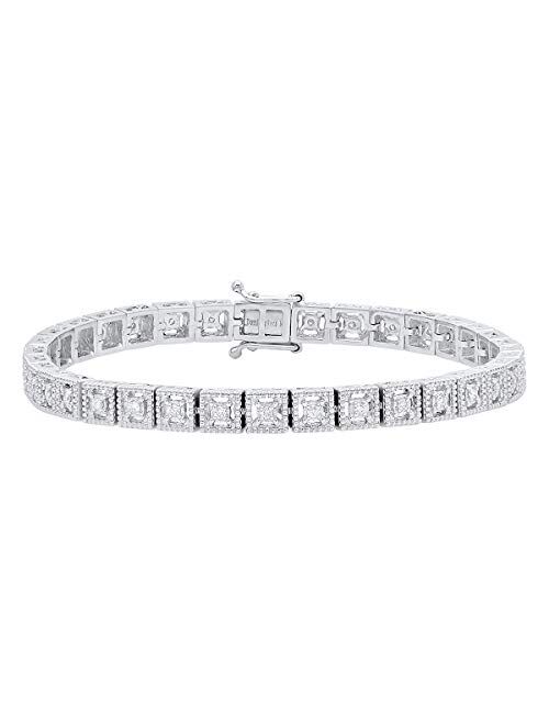 Dazzlingrock Collection 0.40 Carat (tw) 10K Gold Round White Diamond Ladies Tennis Bracelet