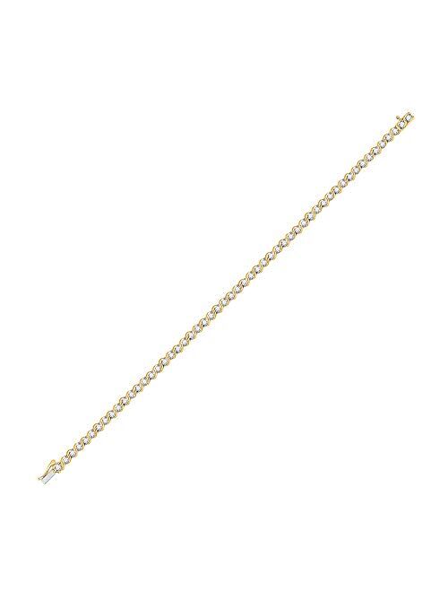 Dazzlingrock Collection 10kt Two-tone Gold Womens Round Diamond Tennis Bracelet 2 Cttw