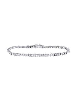 Collection 14kt White Gold Womens Round Diamond Tennis Bracelet 4 Cttw