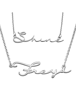 MyNameNecklace - Personalized Signature Handwritten Style Name Necklace - Custom Precious Metals/Silver 925 & Gold Nameplate Jewelry - Any Name Gift for Woman/Mother's Da