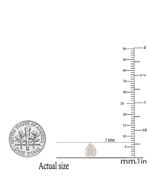 Dazzlingrock Collection 0.10 Carat (ctw) Round Lab Grown Diamond Ladies Pear Shape Cluster Teardrop Stud Earrings 1/10 CT, Available in Metal 10K/14K/18K Gold & 925 Sterl