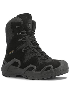 Walland Men 8 inch Combat Boots for men, Trekking Waterproof Rubber Outsole Backpacking Hiking Boots KS735-KS737