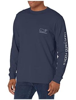 Mens Long-Sleeve Vintage Whale Pocket Tee