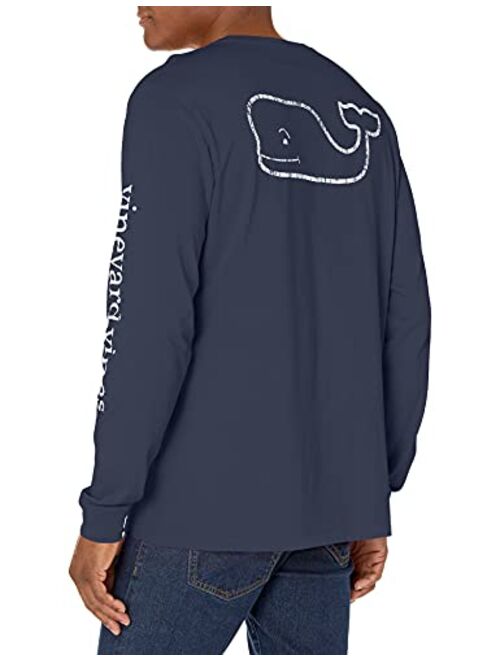 Vineyard Vines Mens Long-Sleeve Vintage Whale Pocket Tee