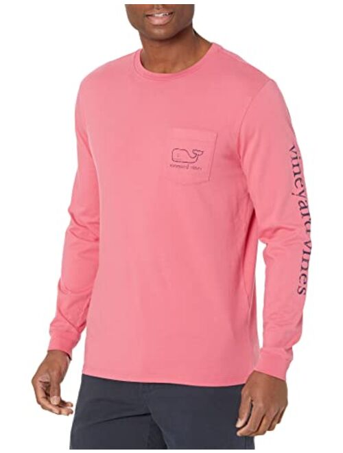 Vineyard Vines Mens Long-Sleeve Vintage Whale Pocket Tee