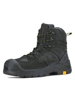 Woodland Work Boots for Men, 6 inch Composite Toe Lace up Leather Boots, Metal-Free, Ankle Support, Waterproof, Electric Hazard, Non-Slip, Comfortable, AK609,