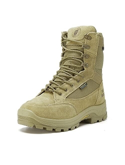 M.G.D.B Waterproof Military and Tactical Boots for men, 8 inch X-wide Soft toe, Comfortable Motorcycle Anti-Fatigue Boots