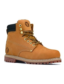 Underwood Electrical Hazard Work Boots for Men, 6 inch 100% Nubuck Leather, Comfort and Slip-Resistant Construction Boots