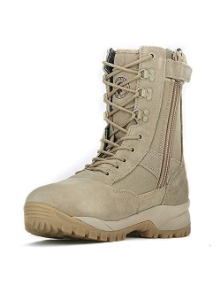 VEGA Zipper Military and Tactical Boots for men, 8 inch Soft Toe, Anti-Fatigue Tech, Lightweight Breathable Boots (AB5317, AB5318)